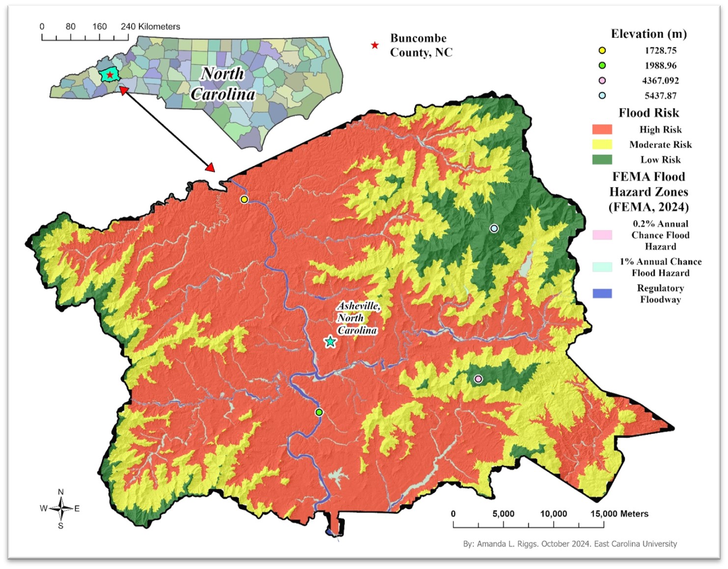 Flood risk classification map