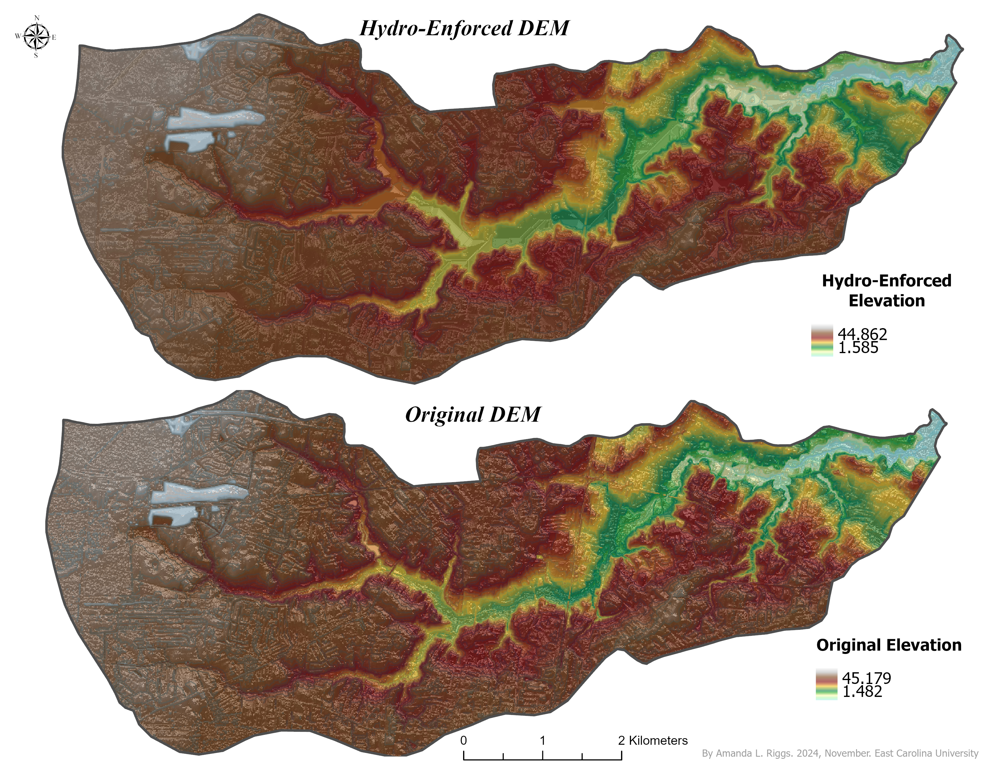 Hydrologically conditioned DEM