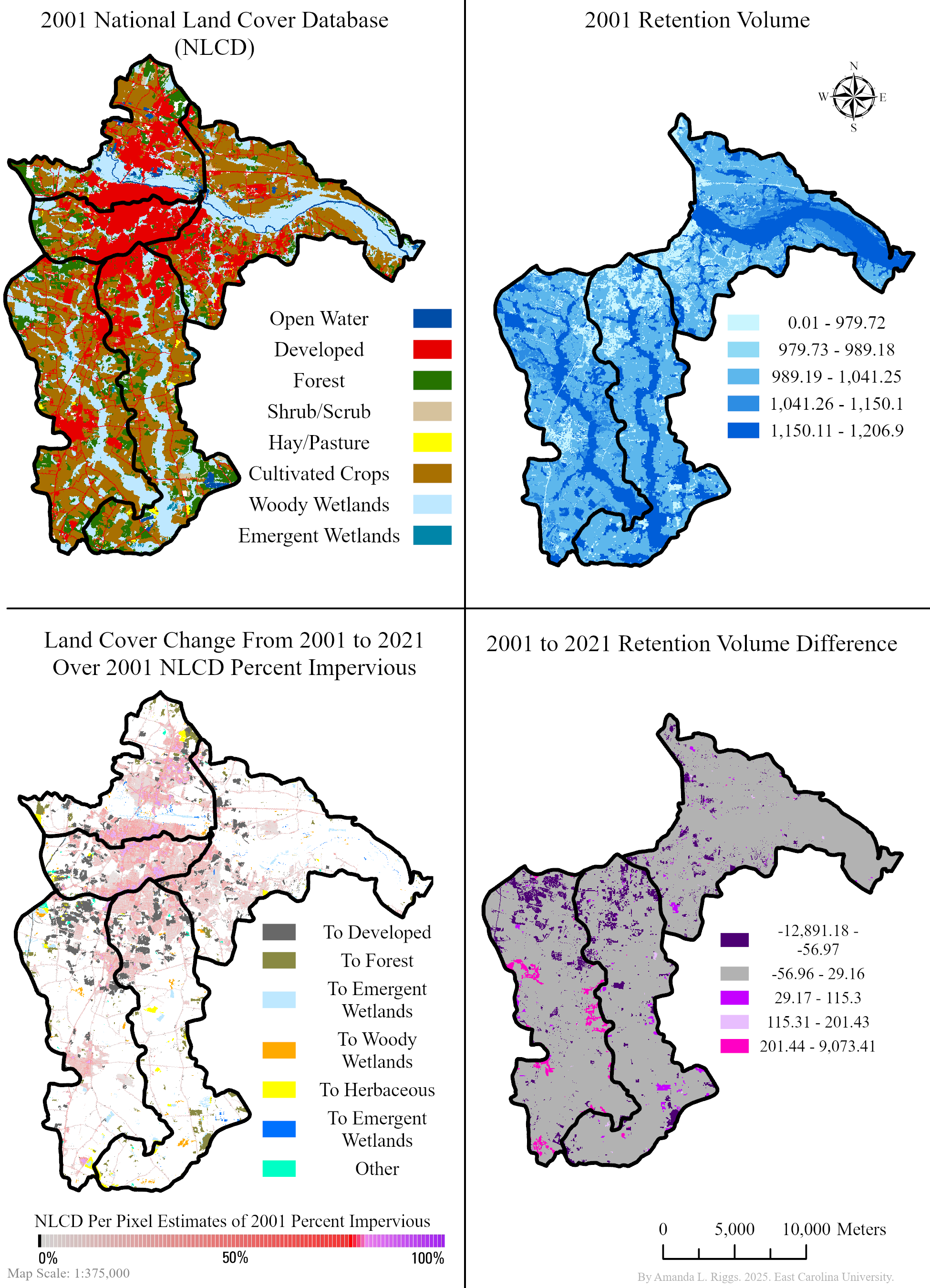 Retention map for urban stormwater